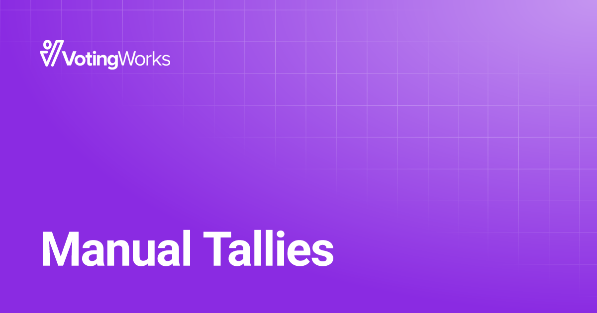Manual Tallies | VxSuite User Manual - v3.1
